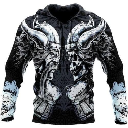 Love beer skull viking 3D Printing Hoodie Man Women Harajuku Outwear Zipper Pullover Sweatshirt Casual Unisex Jacket Tracksuit