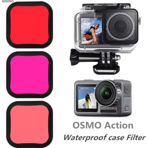Waterproof case Filter Underwater Diving Protective shell Lens Filter Kit For DJI OSMO Action Sports Camera Accessories