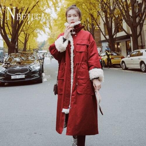 Women Parkas Winter 2020 New Korean Loose Imitation Lambswool Female Overcoat