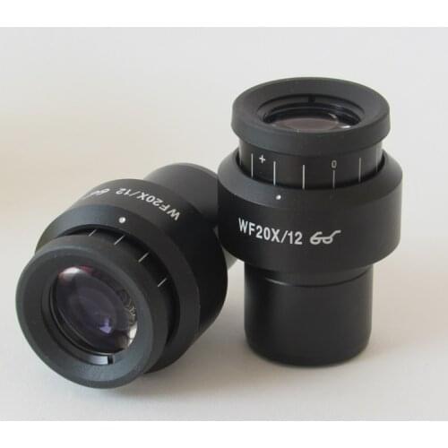 1PCS WF20X/12 High Eyepoint Eyepiece Lens for Stereo Microscope 12mm Diopter Adjustment Fully Coated Ocular