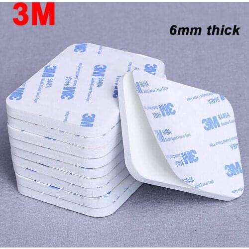 10pcs, 6mm thick, 61mm*78MM with 3M 9448 Glue Double Sided Adhesive EVA Foam Sponge Mat for Home, Car, Hook Use, Strong Bond