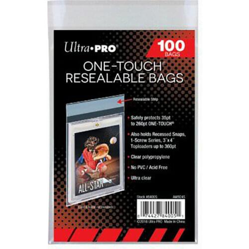 100pcs/Bag Ultra PRO 35Pt-180Pt One-Touch Resealable Bags Card Sleeves Protector For TCG/MTG/MGT/Star Cards Card Bricks/Holders