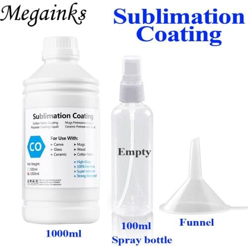 1000ML Sublimation Ink Coating Liquid for Cup metal porcelain plate Heat Transfer Ink Transparent Pretreatment Fluid