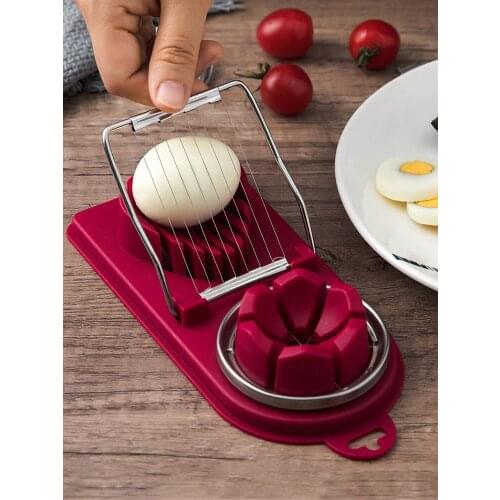 2 in 1 Egg Slicer Cutter Stainless Steel Cutting Wires Multifunction Kitchen Fruit Slicer Cutter 2 Slicing Styles Egg Tools