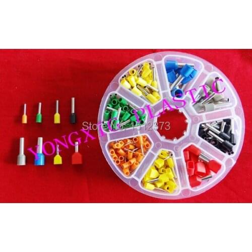 270PCS/box 8 size 7 color insulated cord end terminal Bootlace cooper Ferrules kit set Wire Copper Crimp Connector Cord Pin
