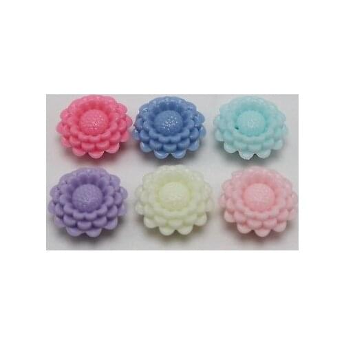 30 Mixed Pastel Color Acrylic Sunflower Beads 20mm FlatBack Jewelry Making