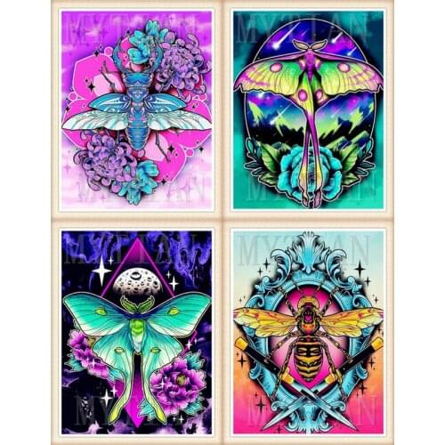 Diamond Embroidery painting puzzle 5d Full square/round diamond painting Christmas Rhinestone Mosaic abstract butterfly pattern