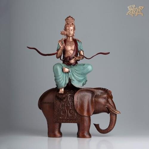 Large # Asia Buddhism High grade Bronze carving statue Samantabhadra Bodhisattva buddha HOME family safety health protection