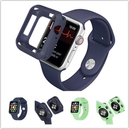Watch Case for iWatch Series 1 2 3 4 Cover Fall Resistance Soft TPU Silicone Case for Apple Watch 44mm 40mm 38mm 42mm Cover Band