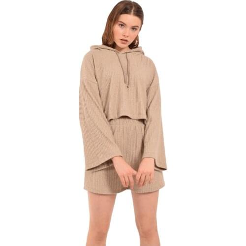 Hooded Soft Textured Sweatshirt Irena