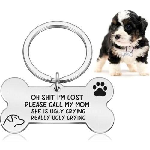 Personalized Dog Cat Tags Engraved Cat Puppy Pet ID Name Collar Tag Pendant Bone Pet Accessories