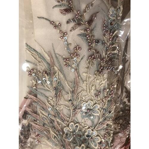 Exquisite high-quality large flower position handmade bead tulle sequin embroidery, suitable for ladies' fashionable party dress