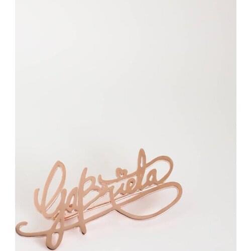 Tangula Custom Brooch-Handwriting Name Personalized Brooch Pin-Stainless Steel Brooch Jewelry Meeting Gift-Wedding Groomsmen