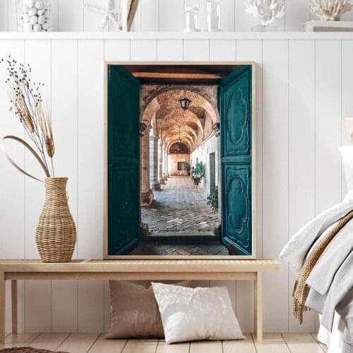 Moroccan Door Architecture Modern Photography Poster Bohemian Wall Art Prints Vintage Canvas Painting Picture Home Room Decor
