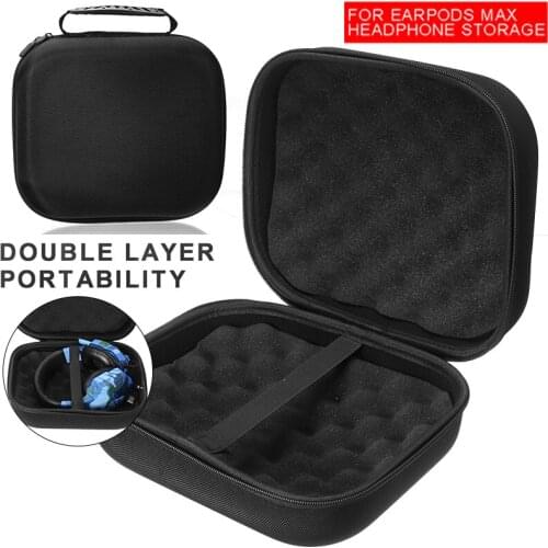 MAYITR 1pc High Quality Earphone Storage Box Portable Shockproof Headphone Carrying Case For A-irpods Max