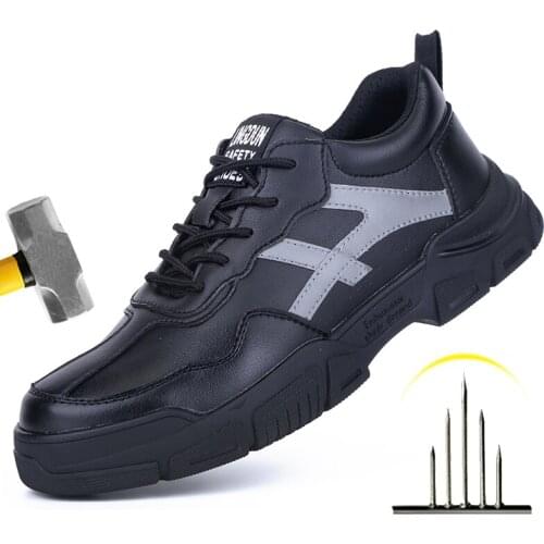 Fashion Safety Shoes Men Steel Toe Shoes Anti-puncture Work Sneakers Indestructible Work Sefety Boots Male Shoes Work Boots
