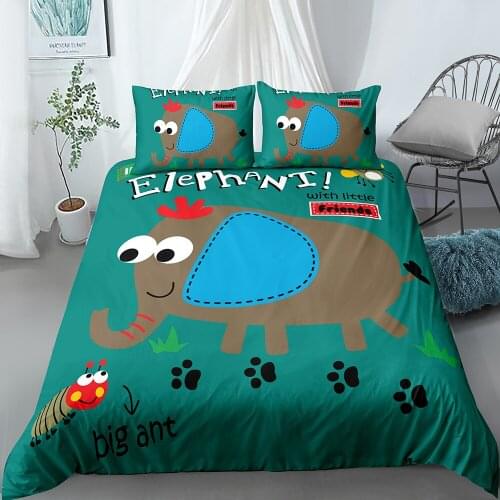 Childrens Room Decorative Bedding Set Kawaii Style Lovely Plant Flowers Leaf and Animal Prints 2-3 Pieces In Different Colors