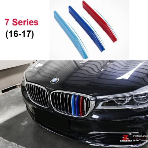 For 2016-2017 BMW 7 series G11 G12 740i 750i 3D M Styling Front Grille Trim motorsport Strips grill Cover Stickers