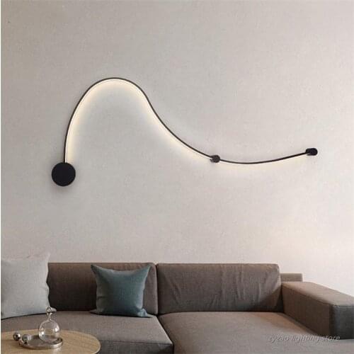 Nordic Simple Line Strip Wall Deco Wall Lamps Living Room Bedroom Wall Light Post-modern Designer Home Decor Lighting Fixtures