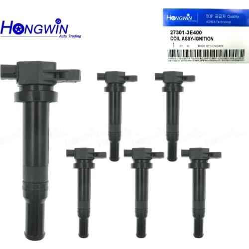 6 Pcs 27301-3E400 New Ignition Coil For Hyundai Santa Fe Kia Optima Rondo 2.7L 2006-2010 27301 3E400 273013E400 UF558 5C1624