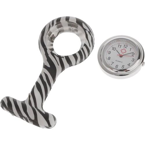 Brand New Silicone Nurse Watch Tunic Removable Fob Watch Brooch Doctor Medical Zebra