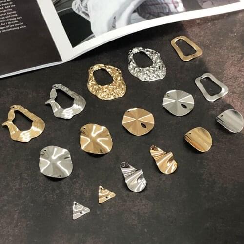 New style 30pcs/lot geometry rounds/trapezoid/wave water drop shape copper floating locket charms diy jewelry earring accessory