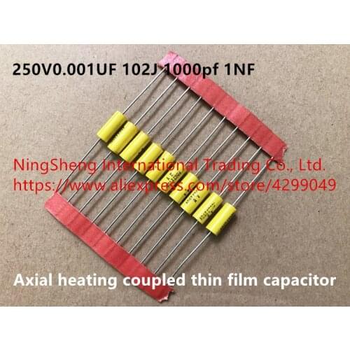 Original new 100% 250V0.001UF 102J 1000pf 1NF axial heating coupled thin film capacitor (Inductor)