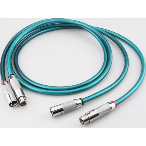 Pair Free shipping 8NX OFC pure copper audio interconnect cable with carbon fiber XLR plug