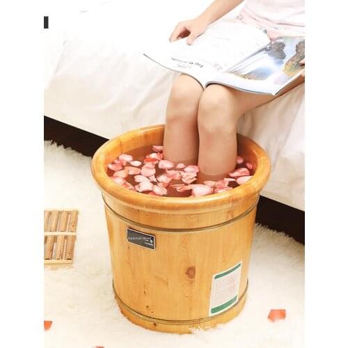 Chinese Style Simple Household Solid Wood Health Foot Bath Barrel Hand-polished Long-lasting Insulation Comfortable And Durable