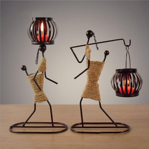 Retro wrought iron candle holder creative western restaurant candle holder romantic table decoration home decoration