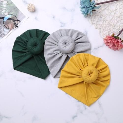 Set of 3 Unisex Newborn Infant Baby Boys Girls Hats Soft Cotton Cute Hat Turban Knotted Caps Adorable Beanie Headwear