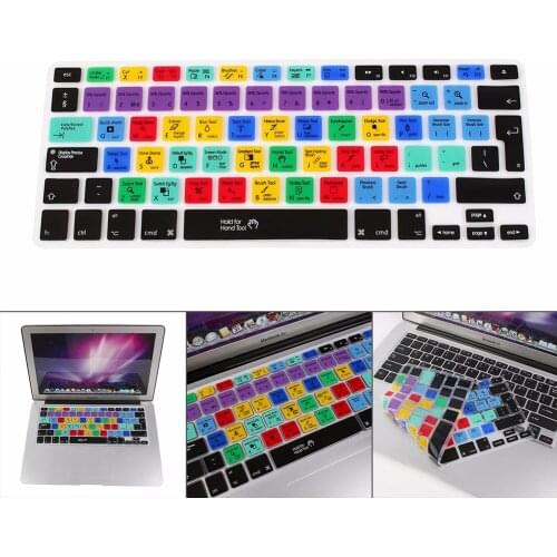 For Adobe PS photoshop CS4 CS5 CS6 7.0 US/EU Silicone Shortcut Keyboard Protector Skin For Macbook Air 13 Pro Retina 13.3 15