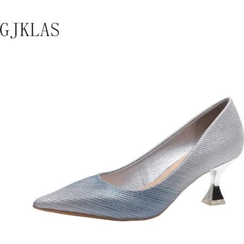 Dresses Wedding Party Heels Women Pointed Toe Pumps Slip on Sexy Shoes for Women Heels Simple Fashion Women Mid Heel Shoes