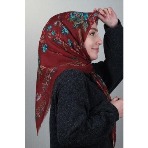 VERTU PATTERNED LINEN FLAMLI SCARF-DESEN-31-RENK-15