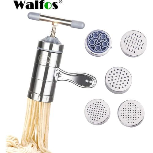 New Stainless Steel Noodle Maker With 5 Models Manual Noodles Press Pasta Machine Kitchen Tools Vegetable Fruit Juicer Steel