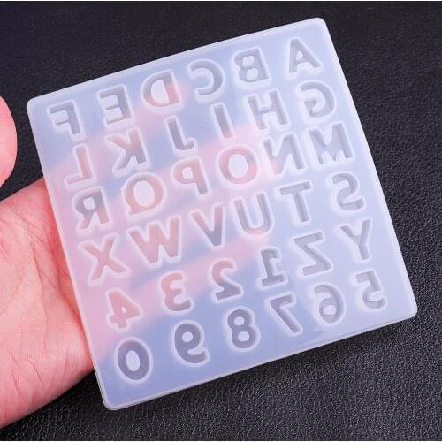 A-Z 26 Letters Numbers Shape Resin Coaster Tray Silicone Mold Casting Mold DIY Epoxy UV Resin Molds Jewelry Findings Tools