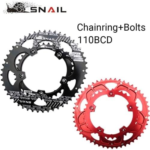 SNAIL 50T/35T 110BCD Chainring Road bicycle Chainwheel Plate Double Oval Chain Ring 9/10/11S Ultralight Bike Parts Fit SRAM FSA