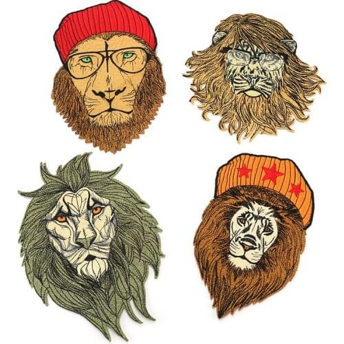 1pcs Large Lion Theme Embroidered Patches Sew On for Applique Stickers Badge Accessories Decoration Clothing DIY