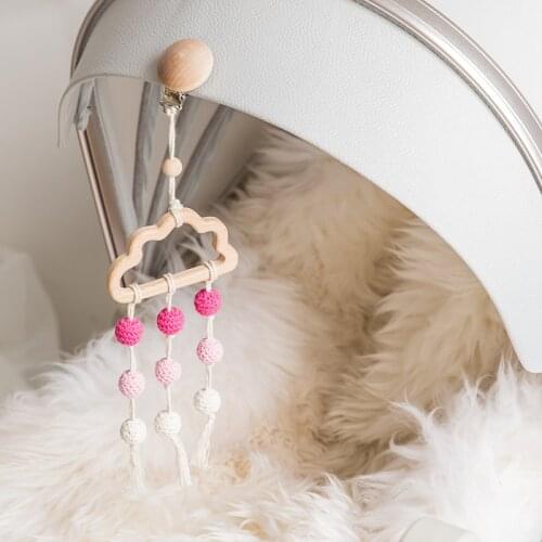 1pc Food Grade Beech Wood Cloud Teether Crochet Beads Dummy Pacifier Clip DIY Wood Jewelry Making For Teeth Clip Chains