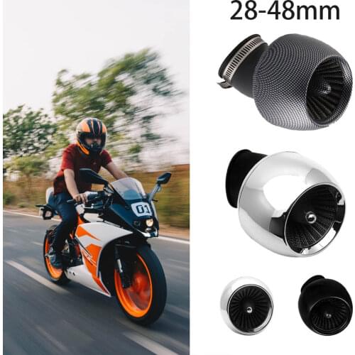 1PC Universal Motorcycle Air Filter Carbon Fiber for 150cc 250cc ATV Quad Moped Scooter Go Kart 28mm/35mm/45mm/48mm