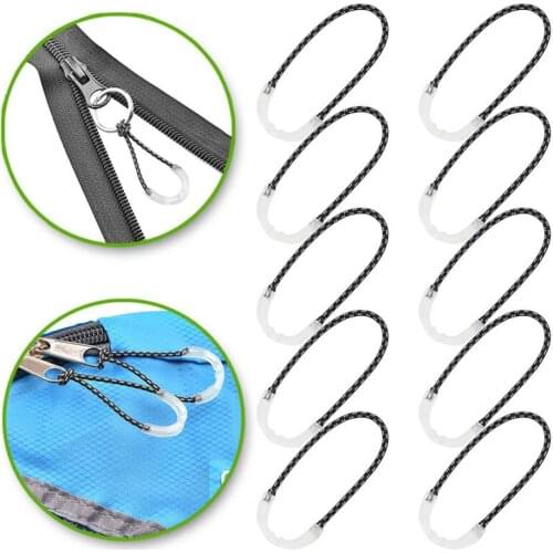 10Pcs Multifunctional Luminous Zipper Puller Camping Zip Extension Pull Rope for Backpack