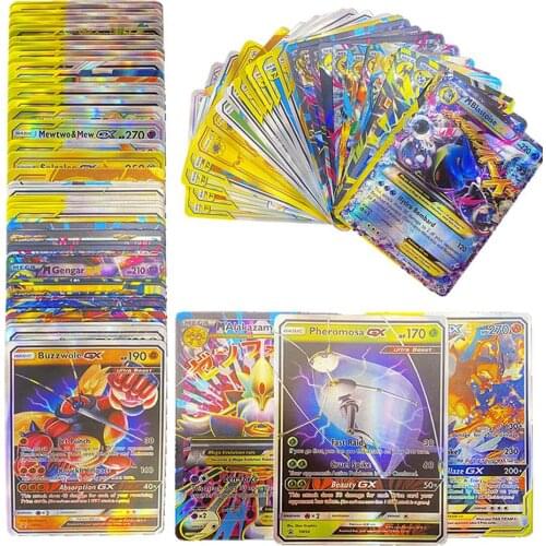 120pcs English Pokemon Shining Cards Box Playing Game MAGE GX EX Collection Carte Display Pokémon Battle Trading Kids Toy Gift