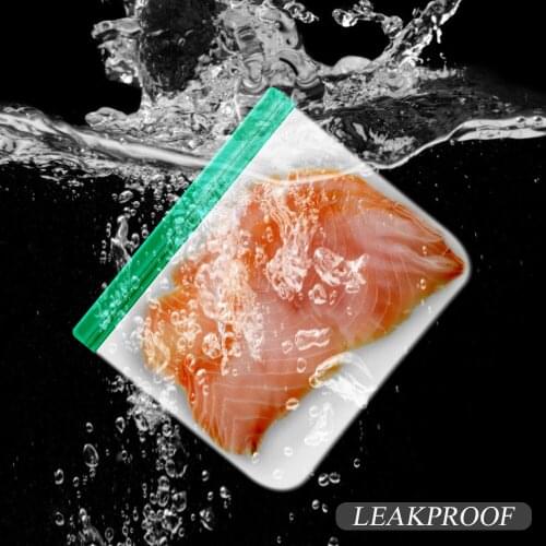 5Pcs/set Silicone Food Bag Reusable Eco Friendly Fresh-keeping Leakproof Fruit and Vegetable Sealed Bag Three-Dimensional Flat