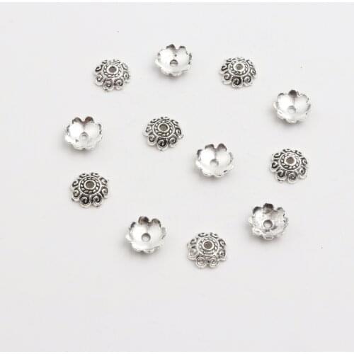 50pcs Antique Gold Copper Sliver Bronze Multiple petals Shape Alloy Metal Spacer Flower Beads Cap For Making DIY Jewelry Kits