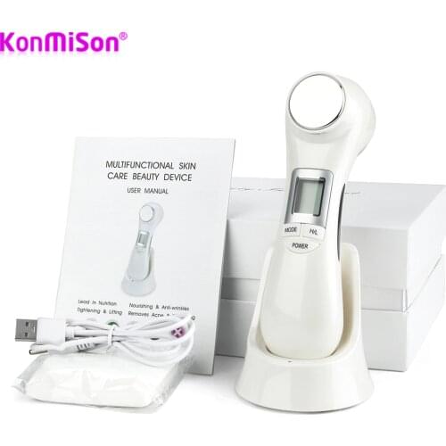 6 in 1 LED RF Photon Therapy Facial Skin Lifting Rejuvenation Vibration Device Machine EMS Ion Microcurrent Mesotherapy Massager