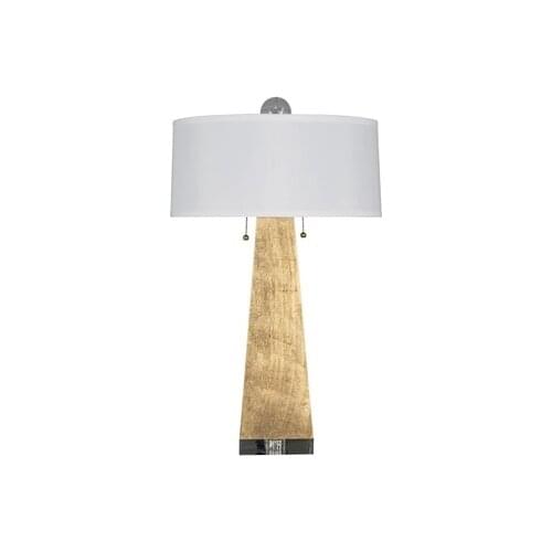 American fashion light luxury tapered hardware acrylic table lamp villa hotel soft decoration design gold leaf table lamp