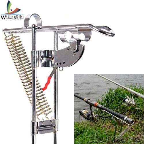 Automatic Double Spring Fish Rod Holder Anti-Rust Steel Fishing Pole Bracket Fishing Tackle