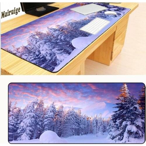 Mairuige Large Gaming Mouse Pads Big for Winter Snow Comfort Game MousePad Mat Soft Silicone Optical Computer with Edge Locking