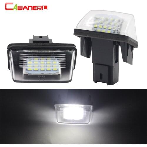 Cawanerl For Peugeot 206 207 306 307 407 406 5008 For Citroen C3 C4 C5 C6 Car Styling LED Number License Plate Light White 12V