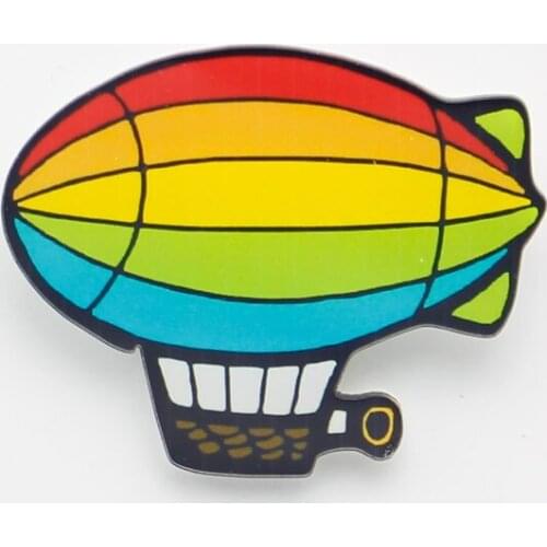 One Piece Colorful Hot Air Balloon Icon Brooch Acrylic Pin Badge For Clothes Badges Package Backpack Hat